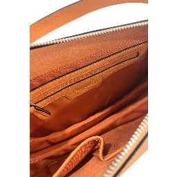 Orange Polyurethane Women Shoulder Bag