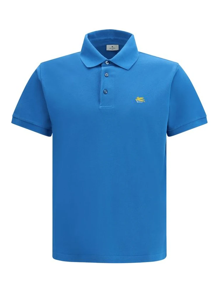 Blue Cotton Polo Shirt