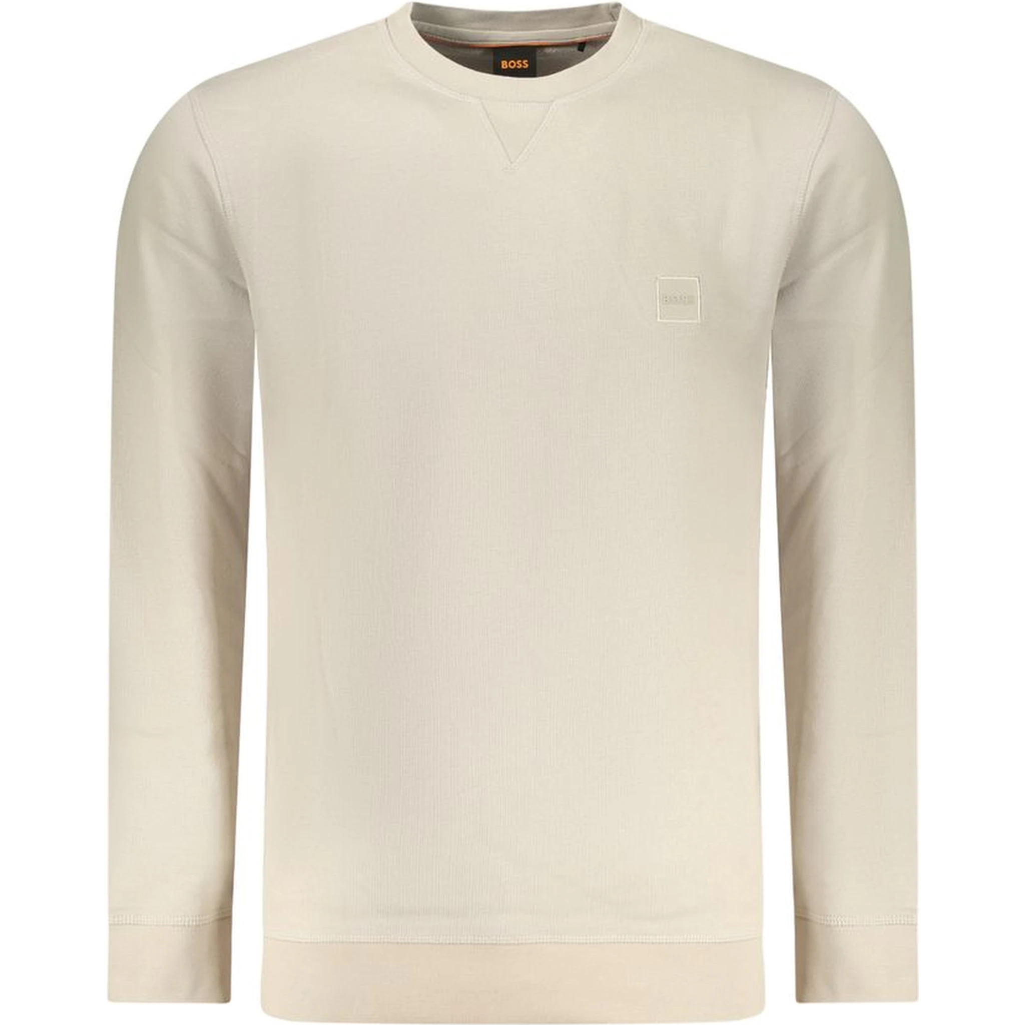 Beige Cotton Men Sweatshirt