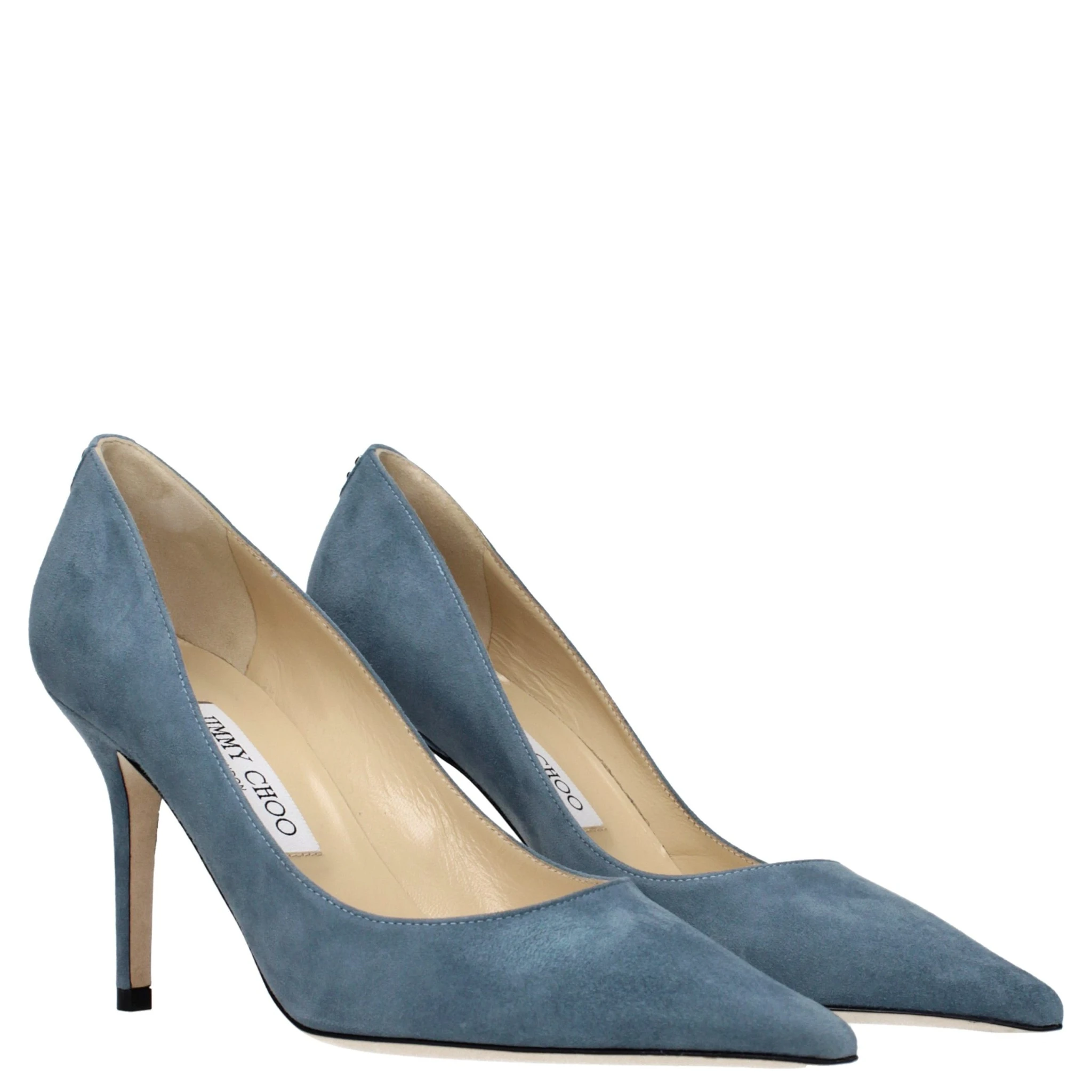 حذاء بكعب عالٍ من الجلد الأزرق