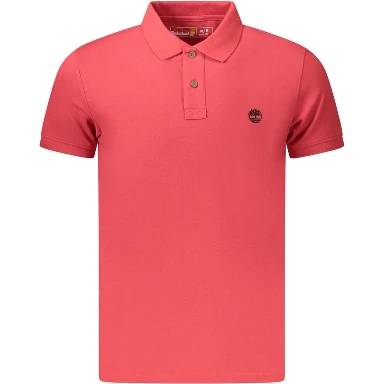 Red Cotton Men Polo Shirt