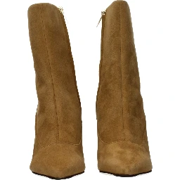 حذاء كاحل من الجلد البني