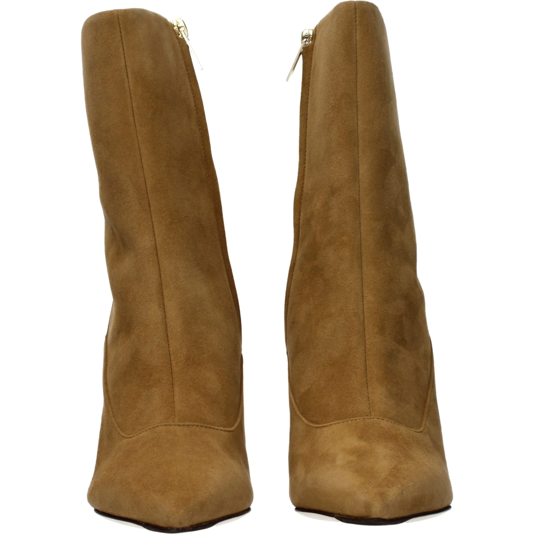 حذاء كاحل من الجلد البني