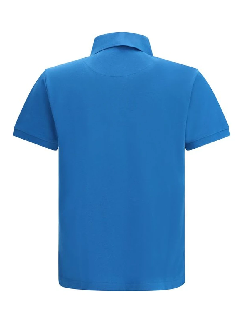 Blue Cotton Polo Shirt