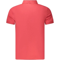 Red Cotton Men Polo Shirt