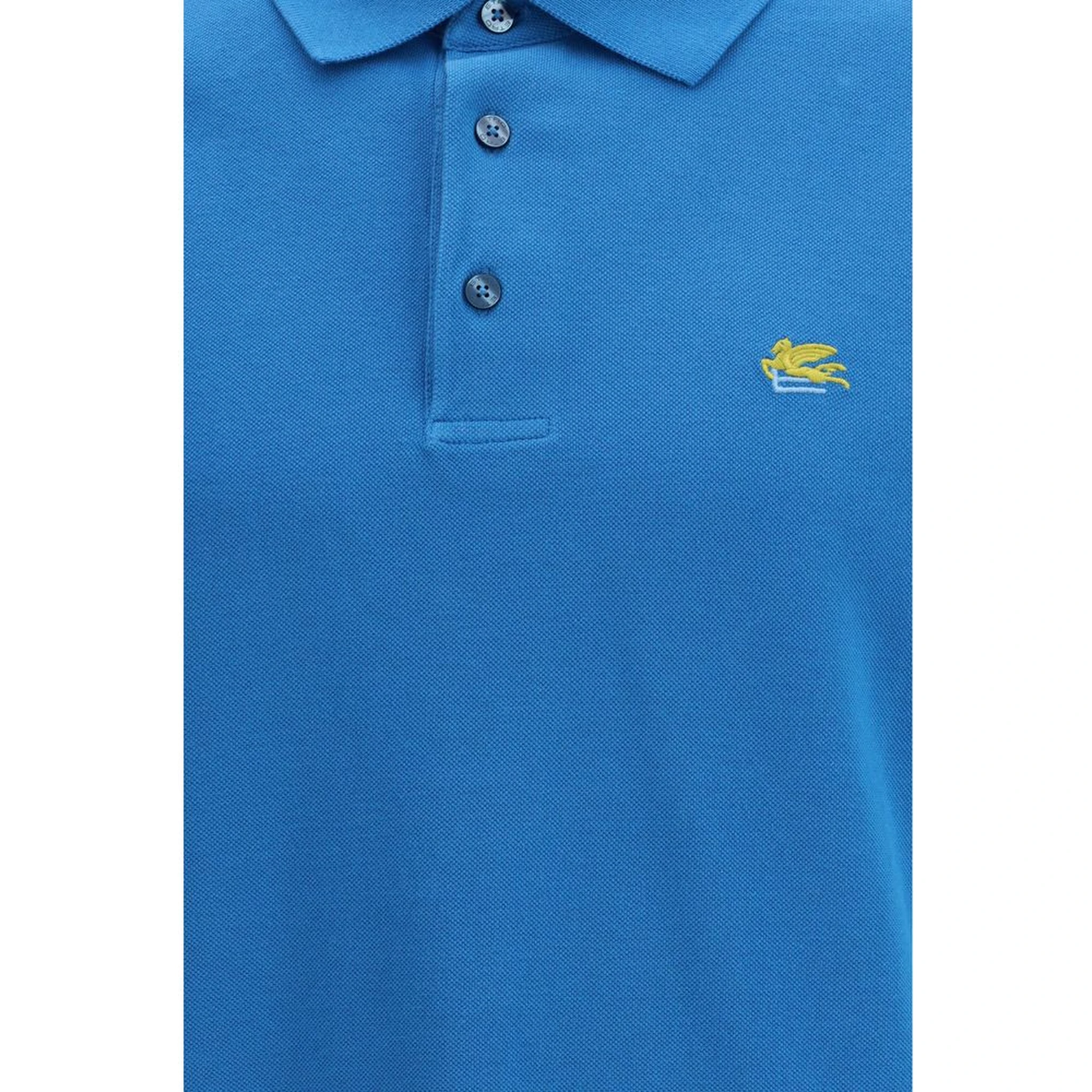 Blue Cotton Polo Shirt