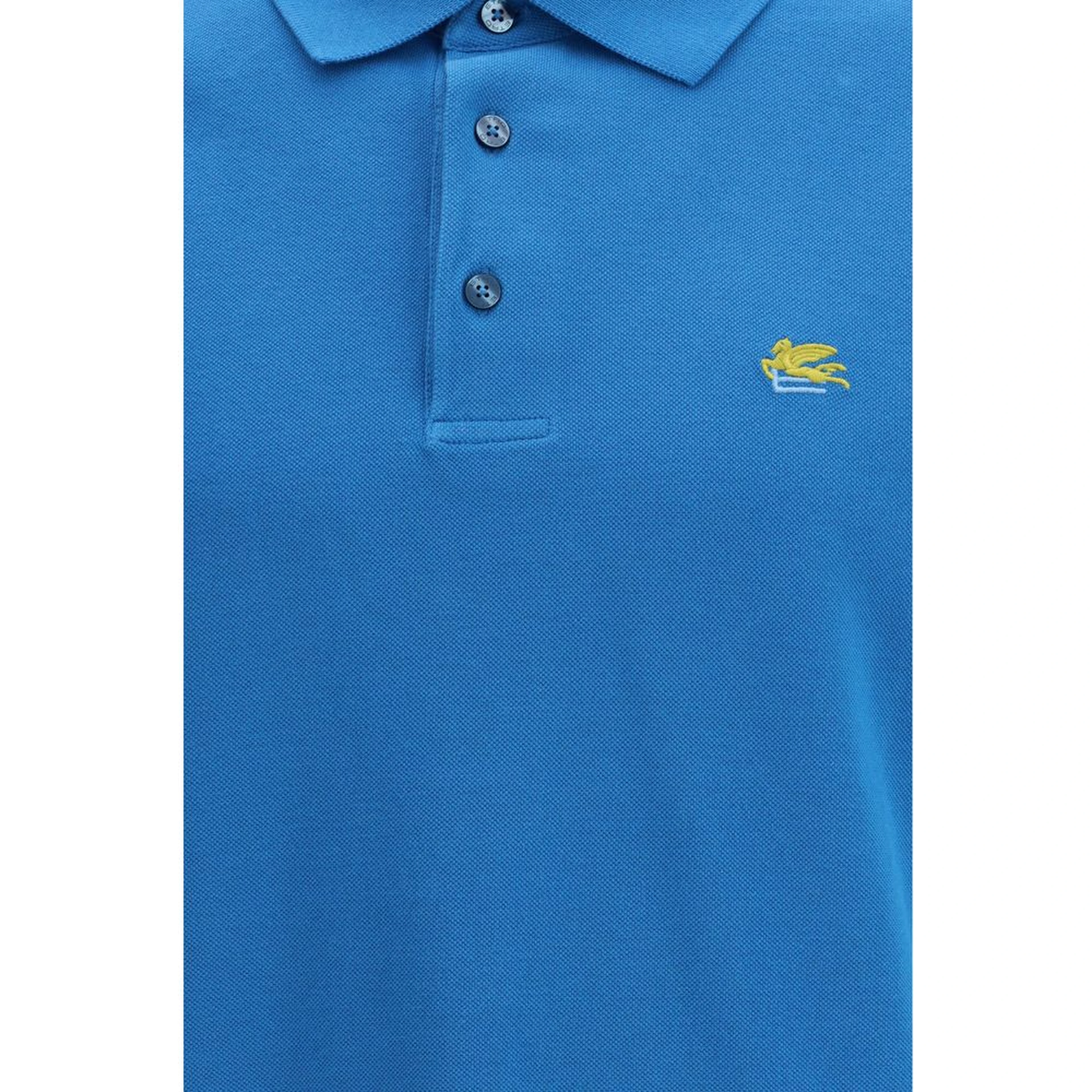Blue Cotton Polo Shirt