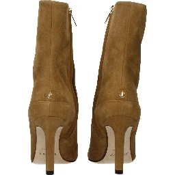 حذاء كاحل من الجلد البني