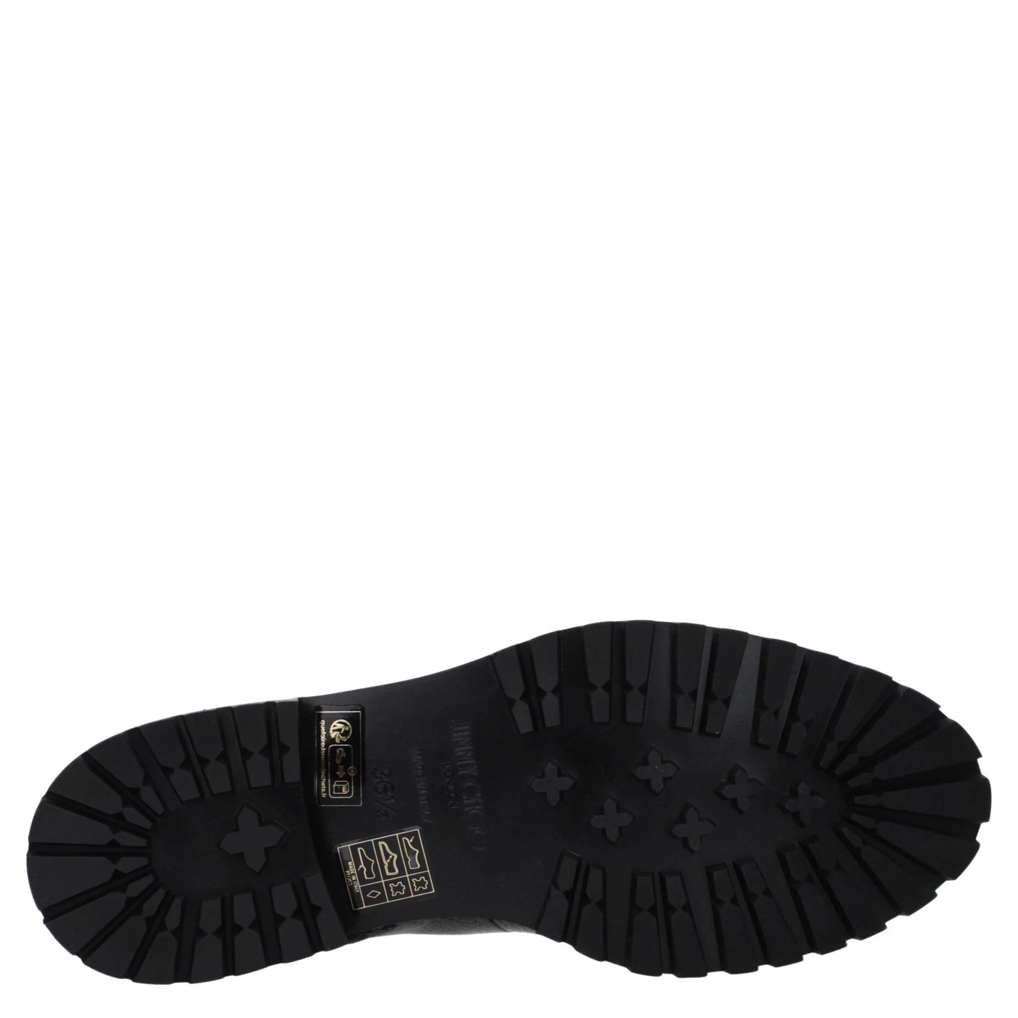 حذاء كاحل من الجلد الأسود