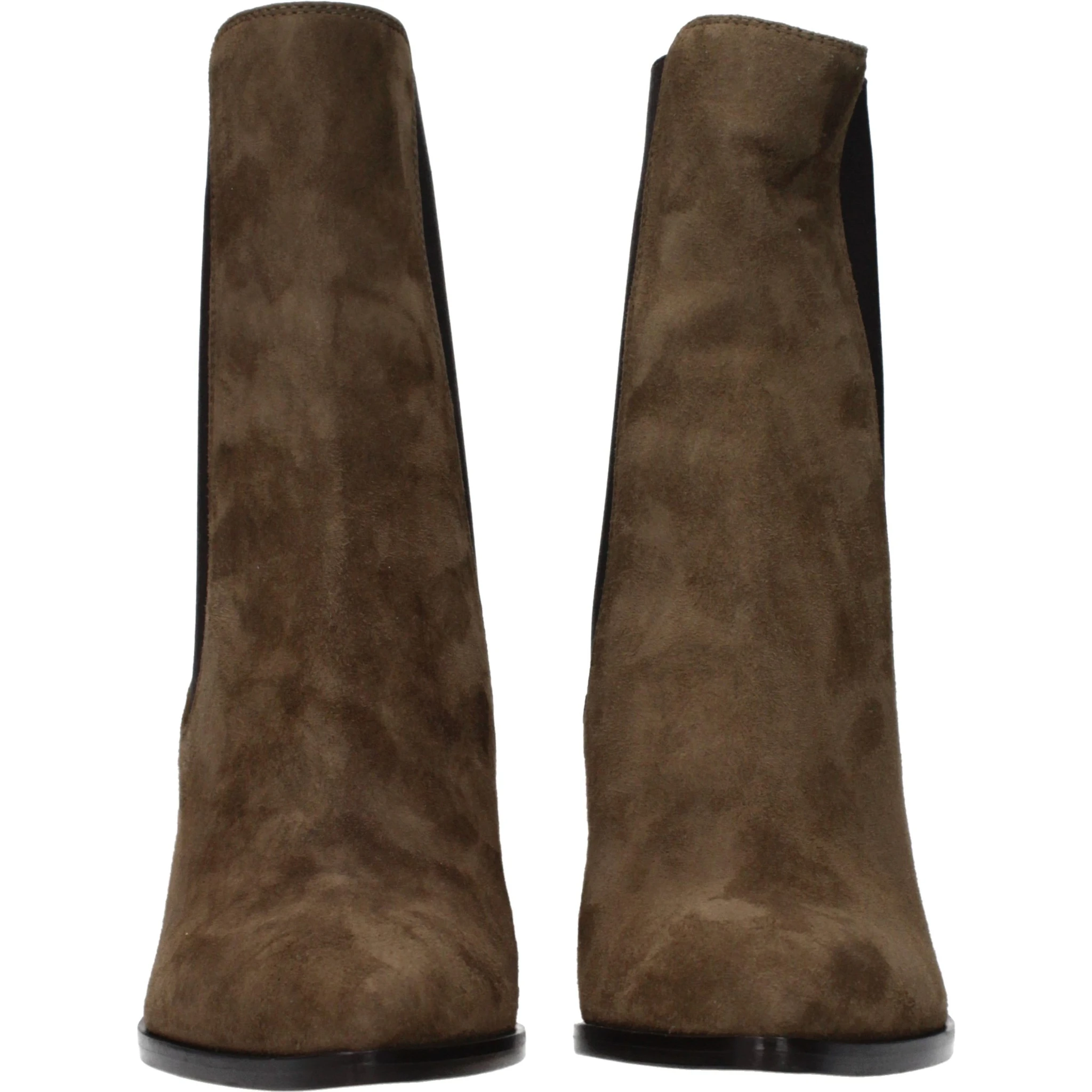 حذاء كاحل من الجلد البني