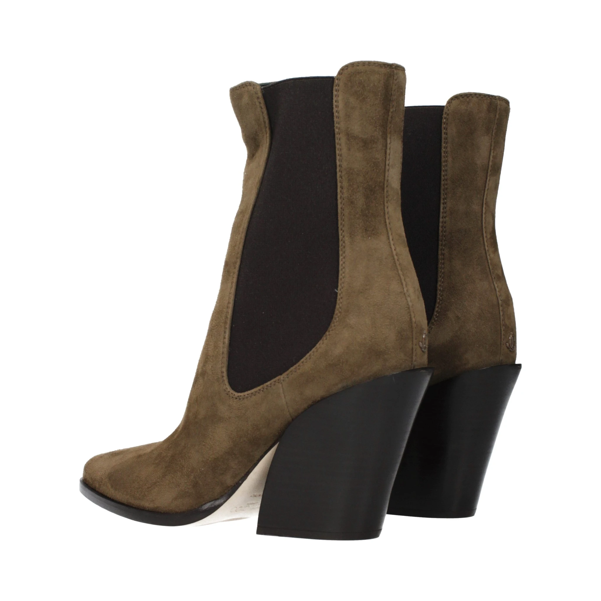 حذاء كاحل من الجلد البني