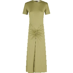 GATHERED WAIST T-SHIRT MIDI DRESS
