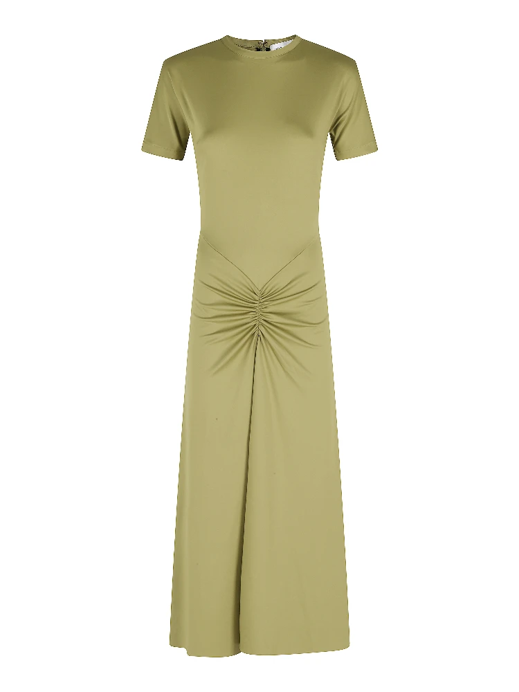 GATHERED WAIST T-SHIRT MIDI DRESS