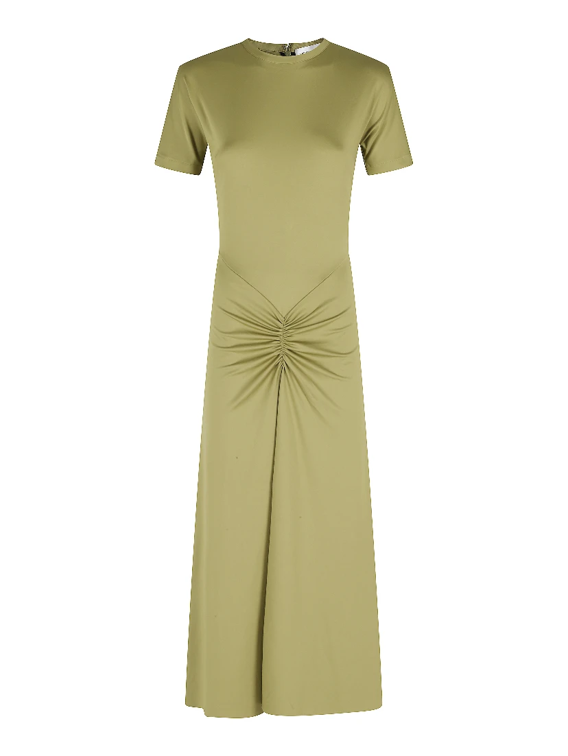 GATHERED WAIST T-SHIRT MIDI DRESS