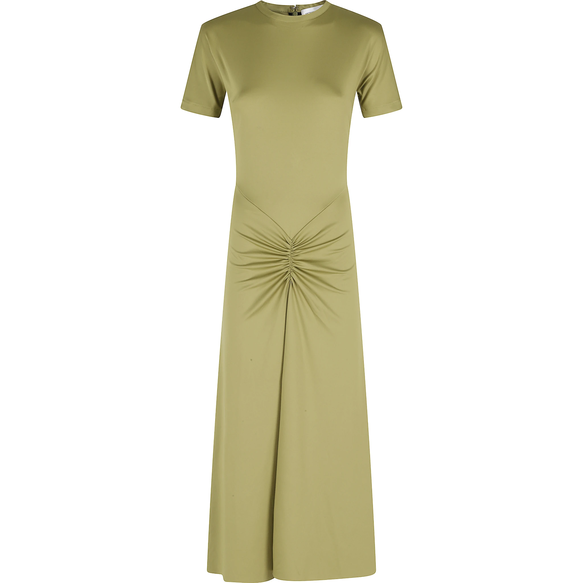 GATHERED WAIST T-SHIRT MIDI DRESS