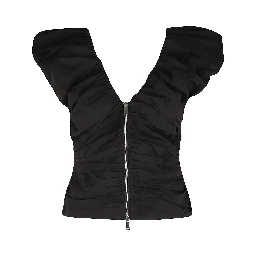 STRETCH COTTON RUCHED TOP