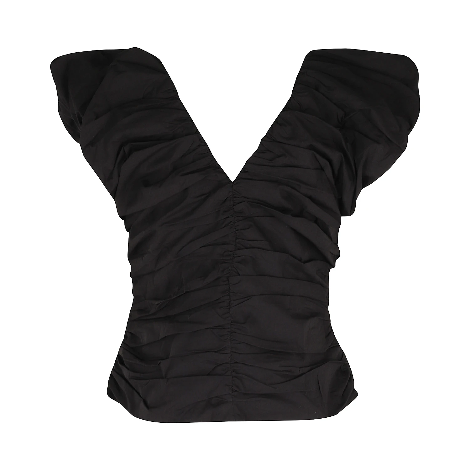 STRETCH COTTON RUCHED TOP