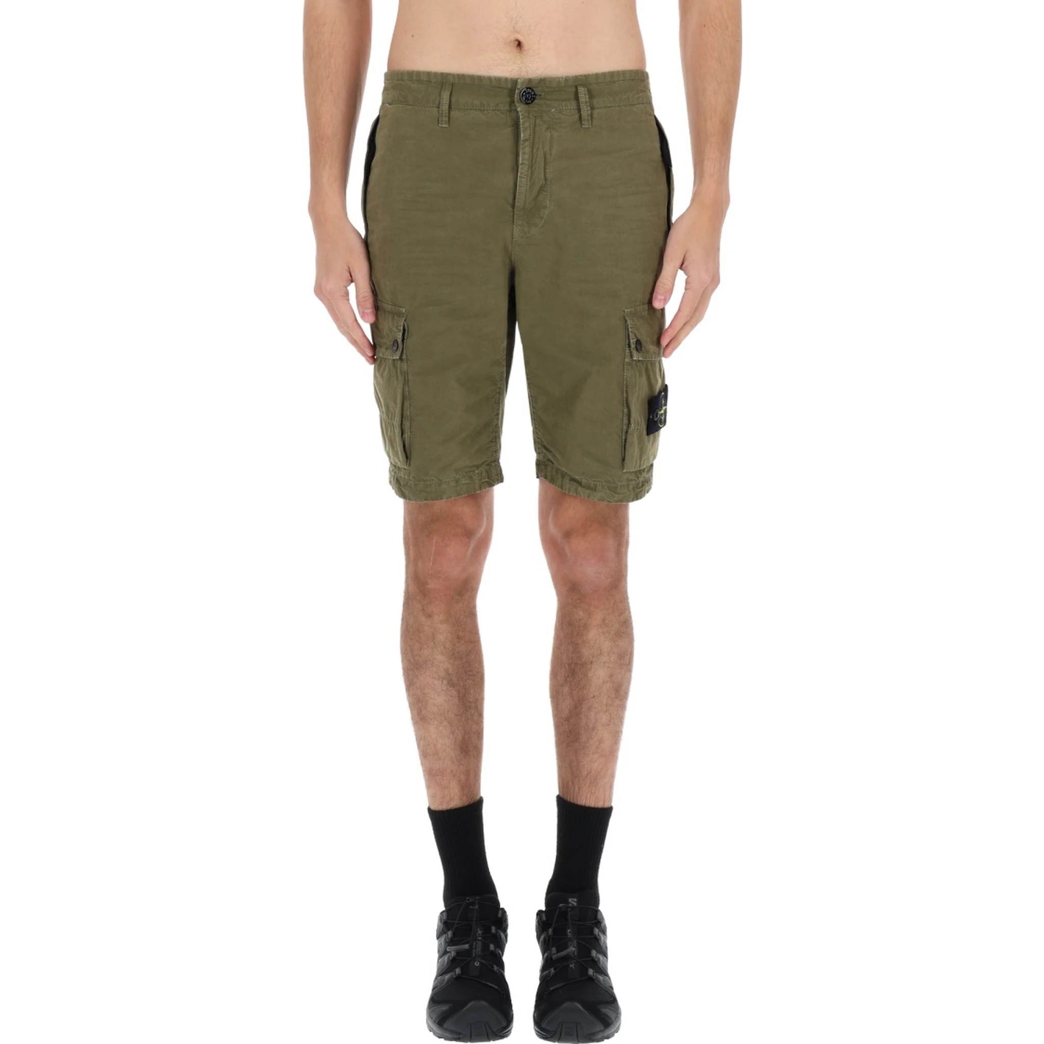 CARGO SHORTS WITH LOGO PATCH