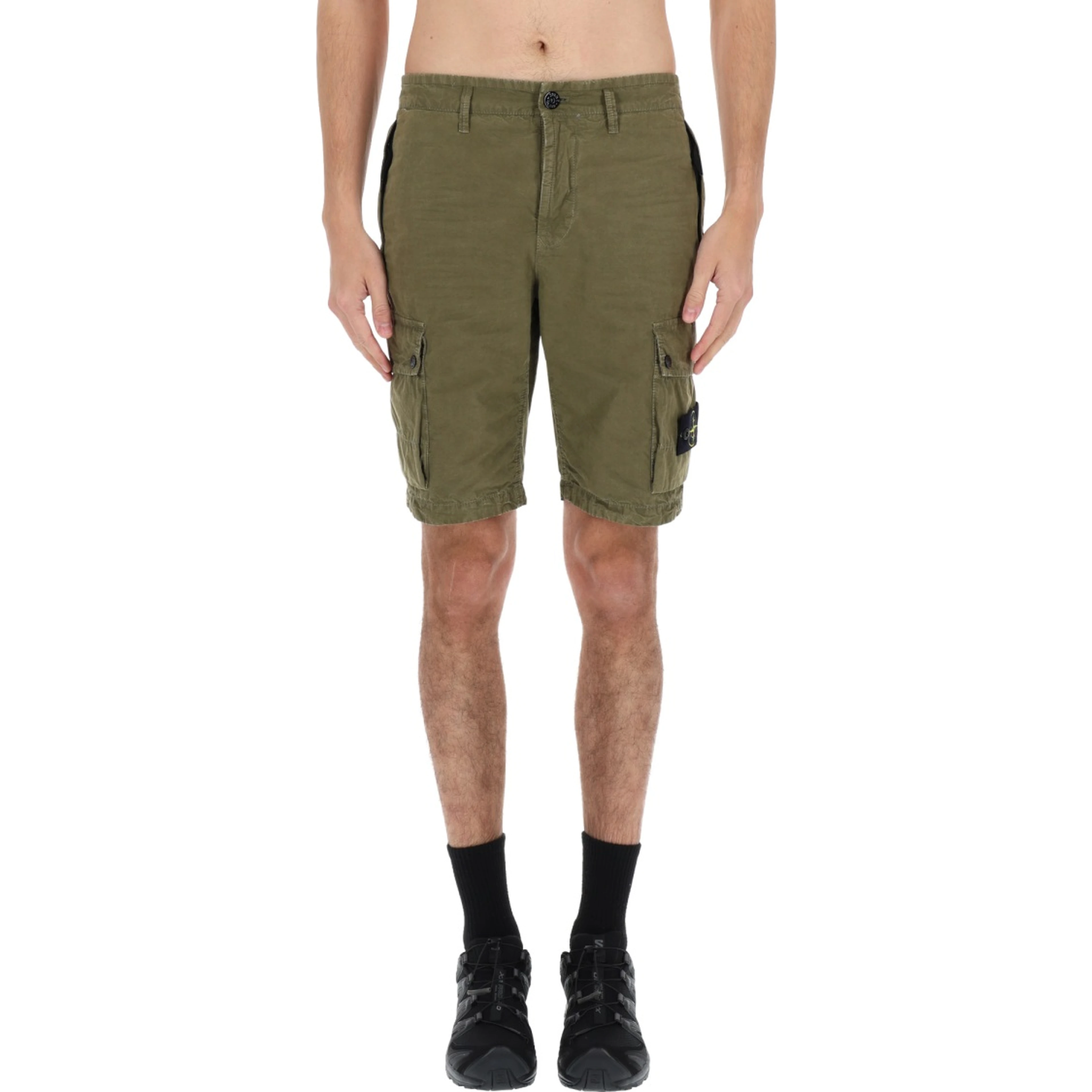 CARGO SHORTS WITH LOGO PATCH
