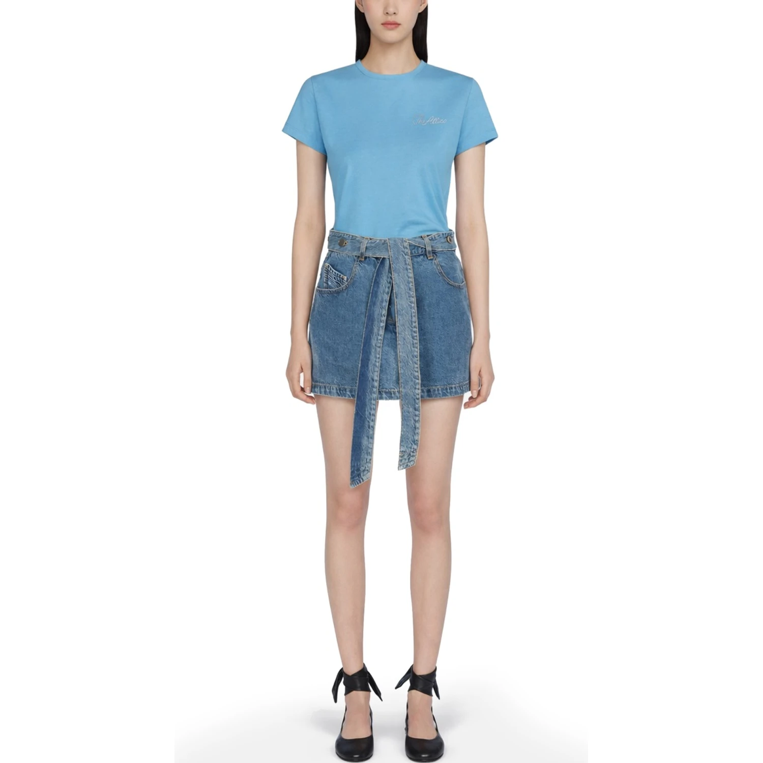 DENIM SKIRT WITH BELT