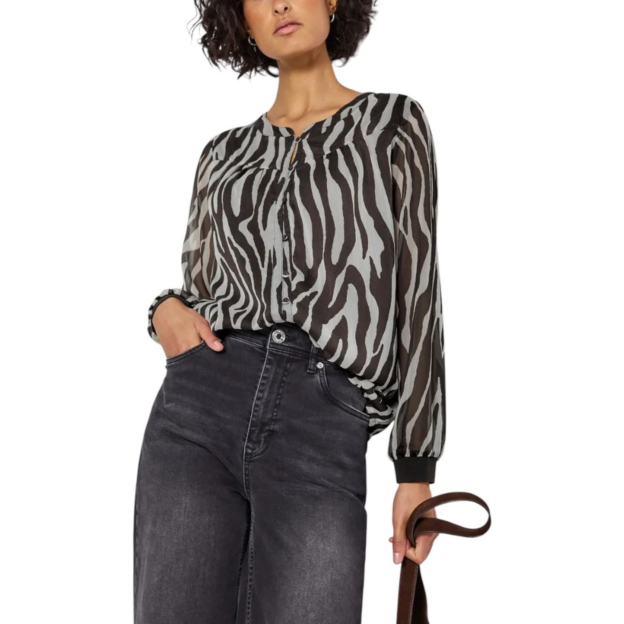 Brown Polyester Blouse