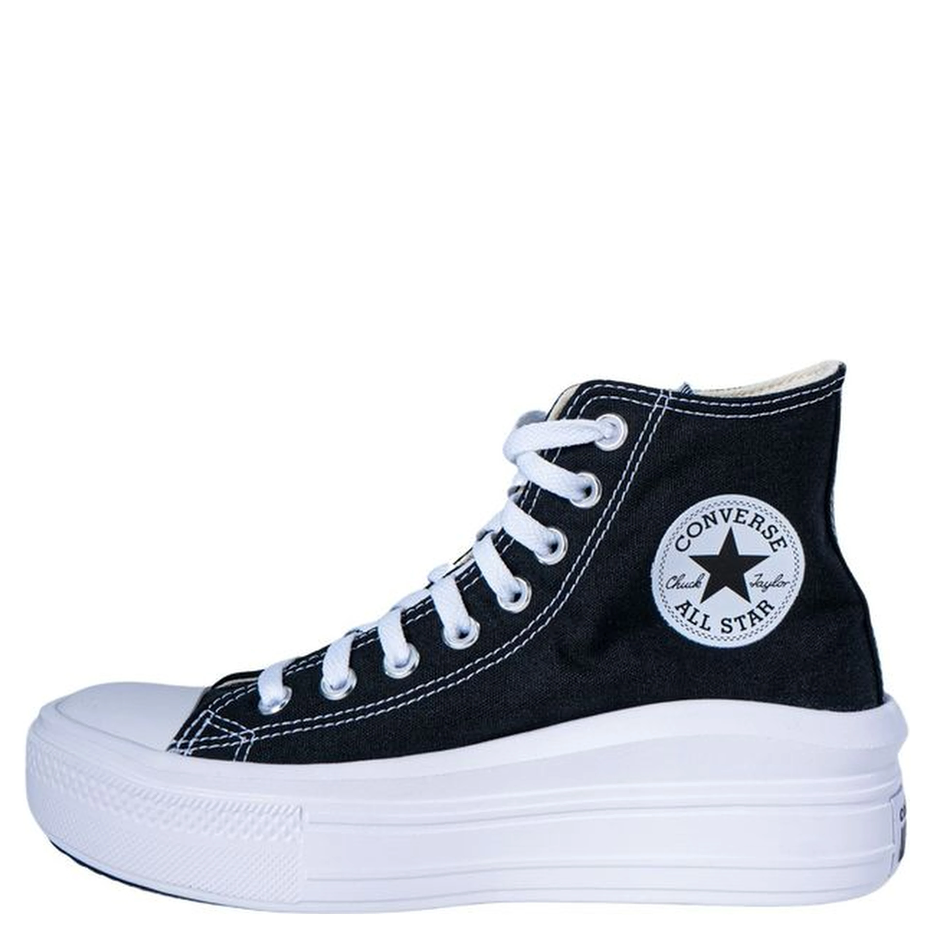 Black Cotton Platform Sneakers