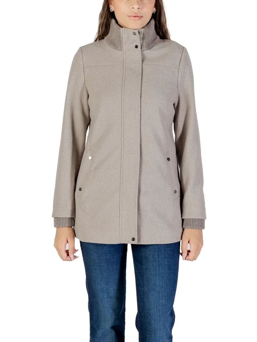 Gray Polyester Coat