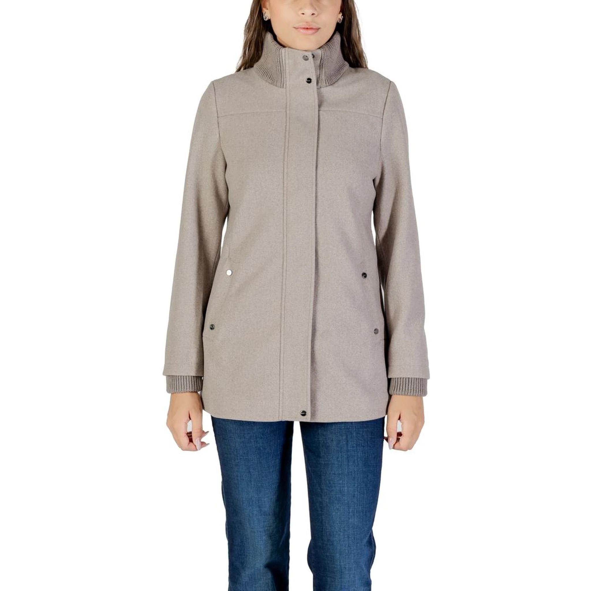 Gray Polyester Coat