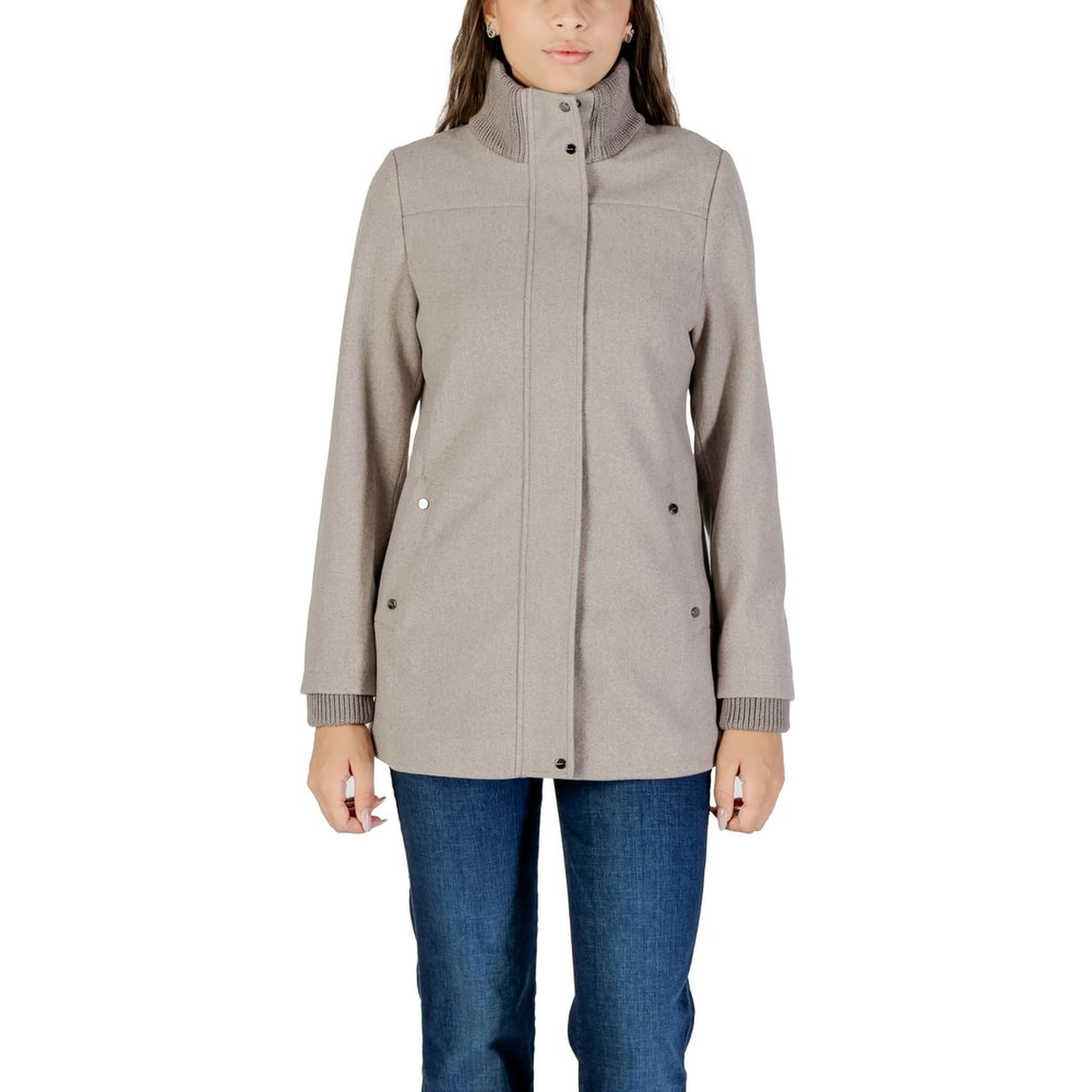 Gray Polyester Coat