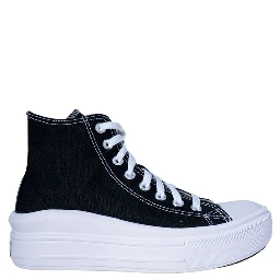 Black Cotton Platform Sneakers