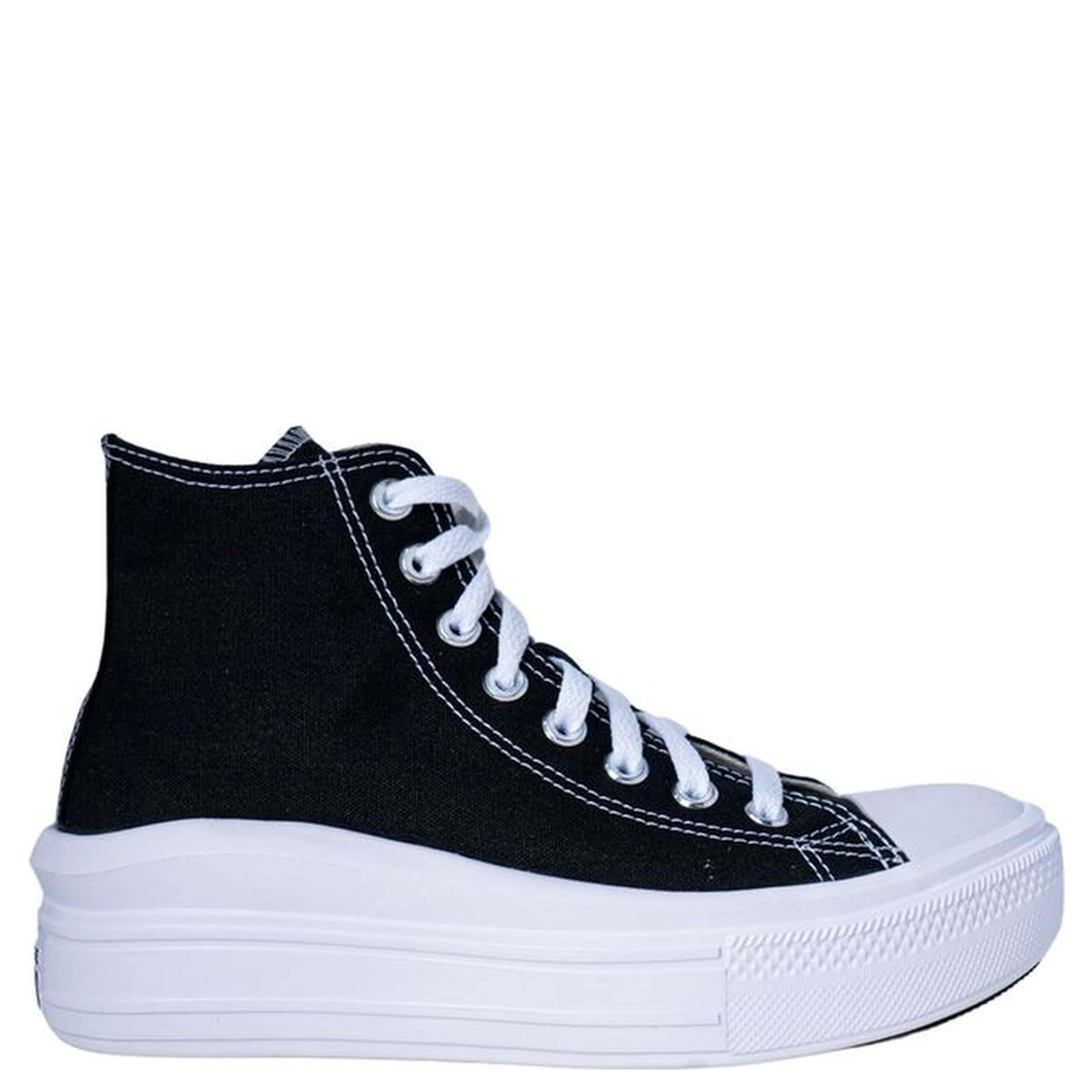 Black Cotton Platform Sneakers