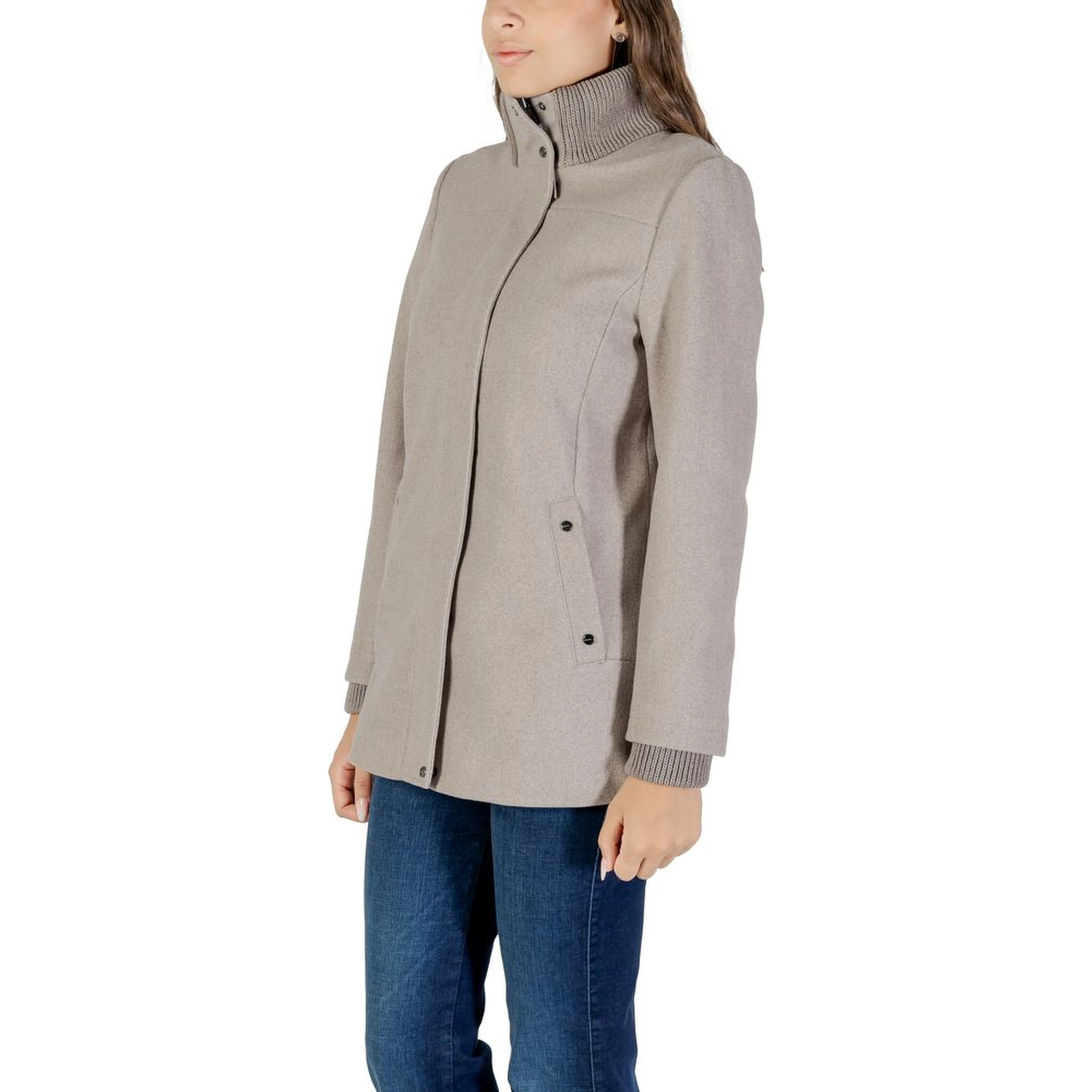 Gray Polyester Coat
