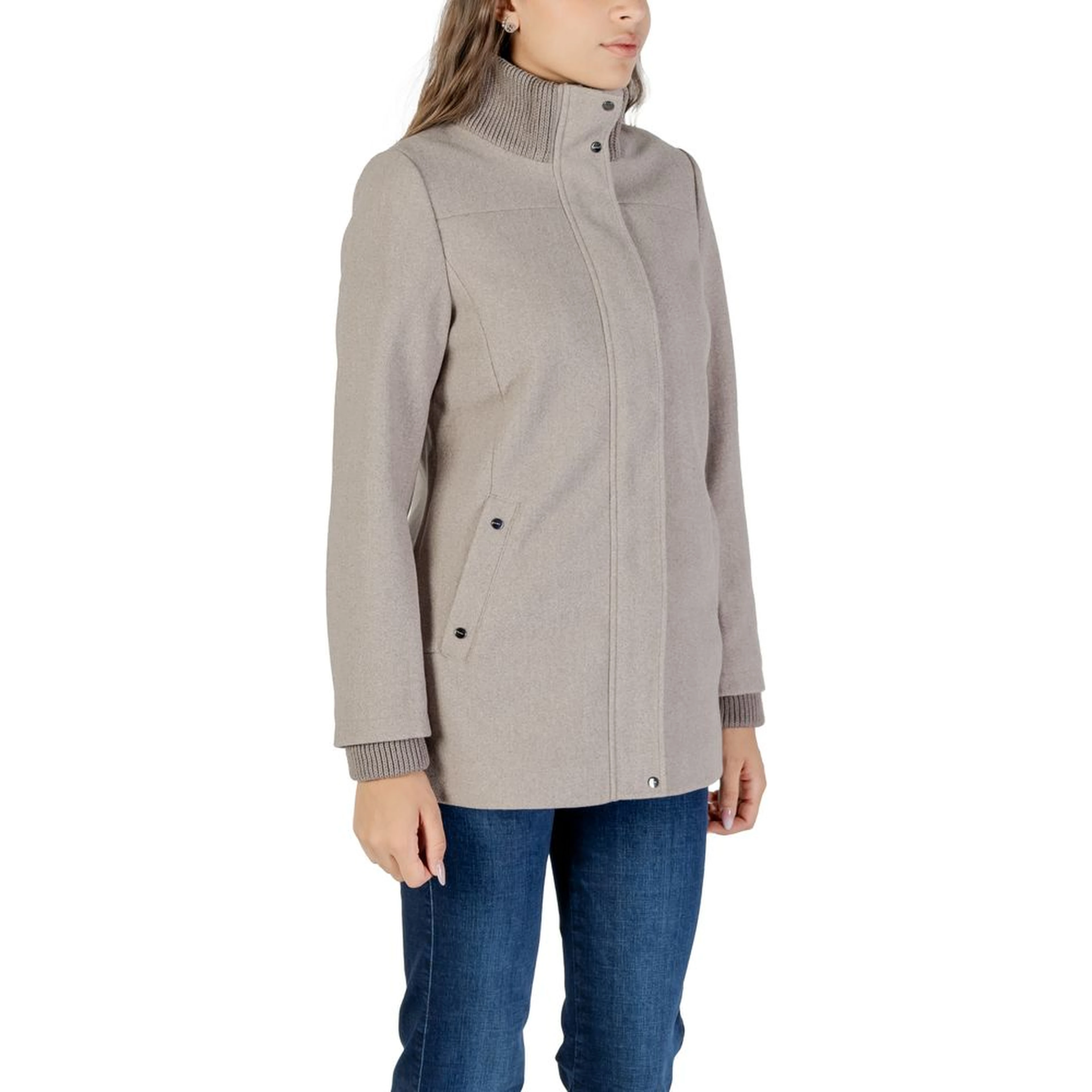 Gray Polyester Coat