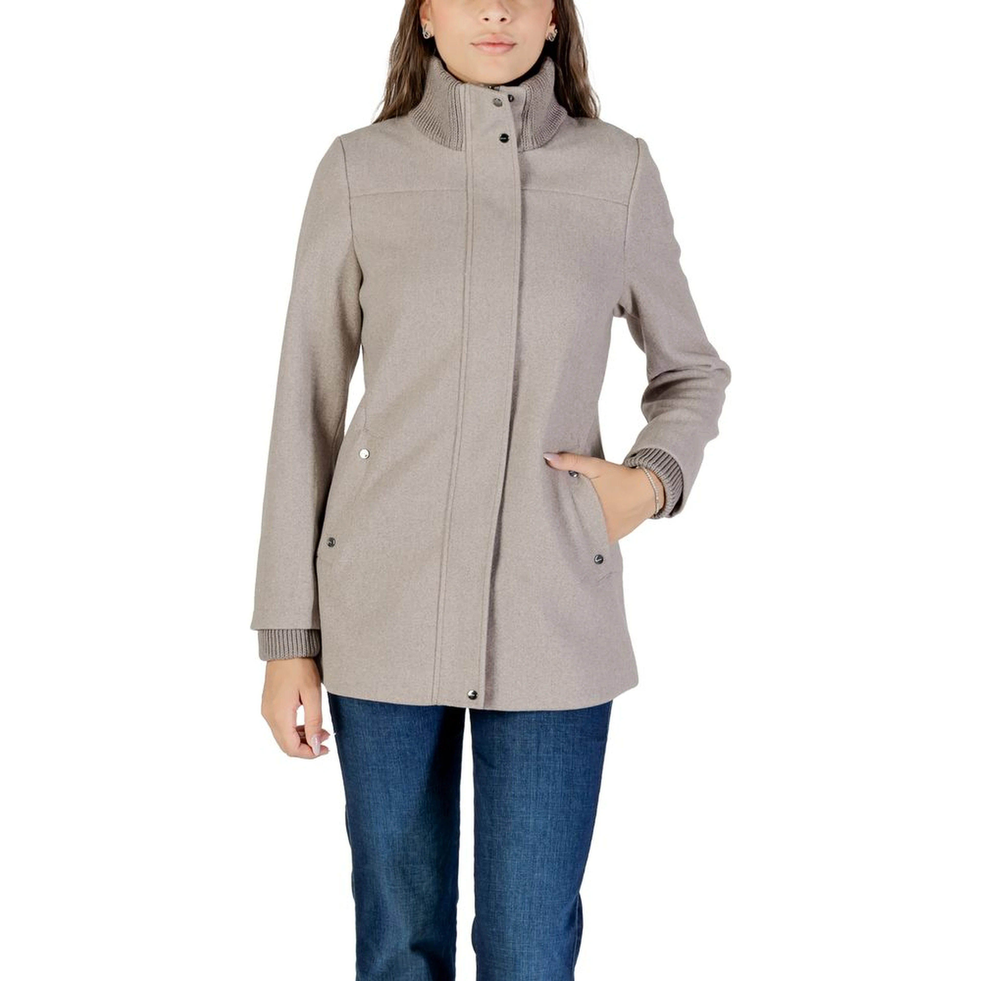 Gray Polyester Coat