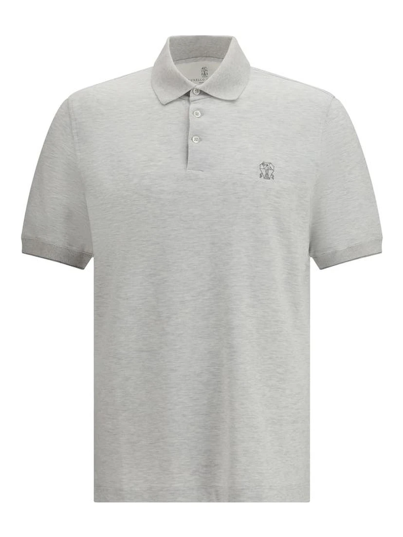Gray Cotton Polo Shirt