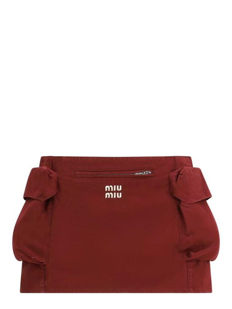 Bordeaux Cotton Mini Skirt