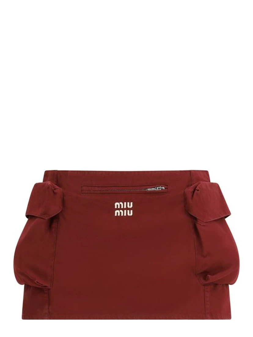 Bordeaux Cotton Mini Skirt