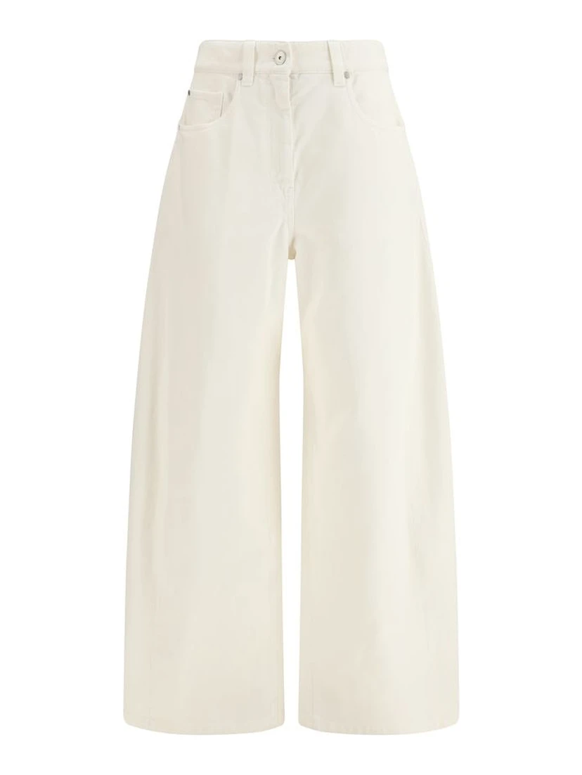 Beige Cotton Pants