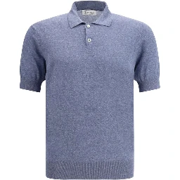 Blue Linen Polo Shirt