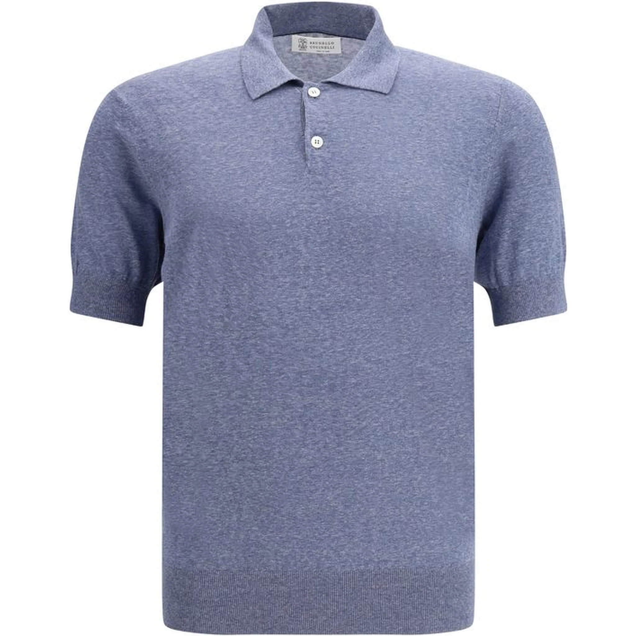 Blue Linen Polo Shirt
