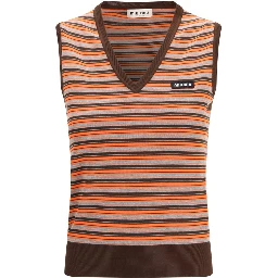 Multicolor Wool Sleeveles Sweater