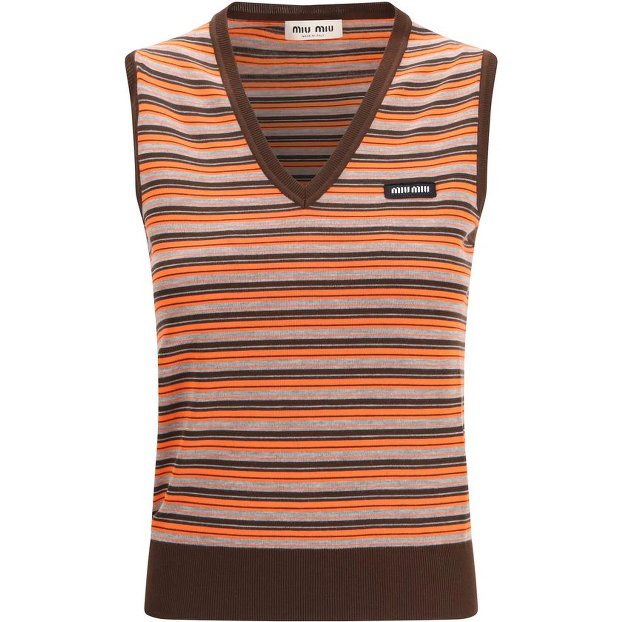 Multicolor Wool Sleeveles Sweater