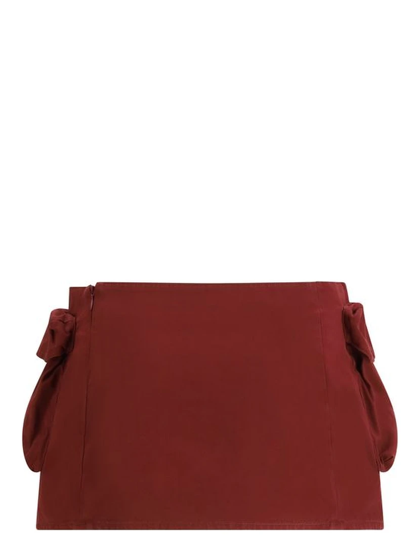 Bordeaux Cotton Mini Skirt