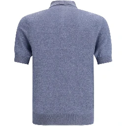 Blue Linen Polo Shirt