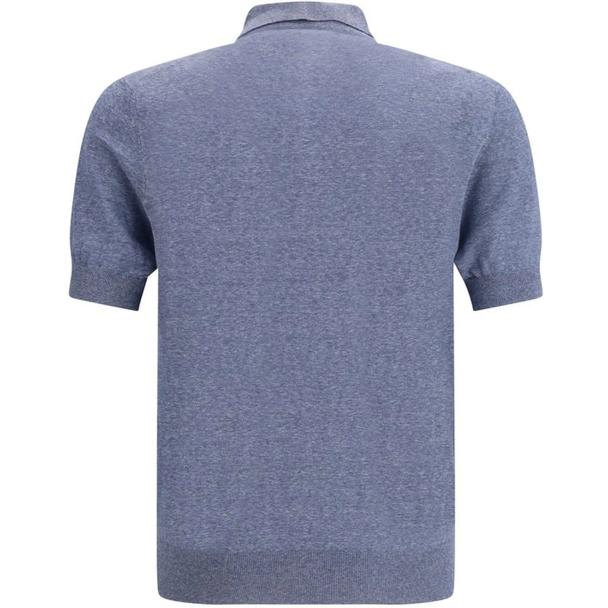 Blue Linen Polo Shirt