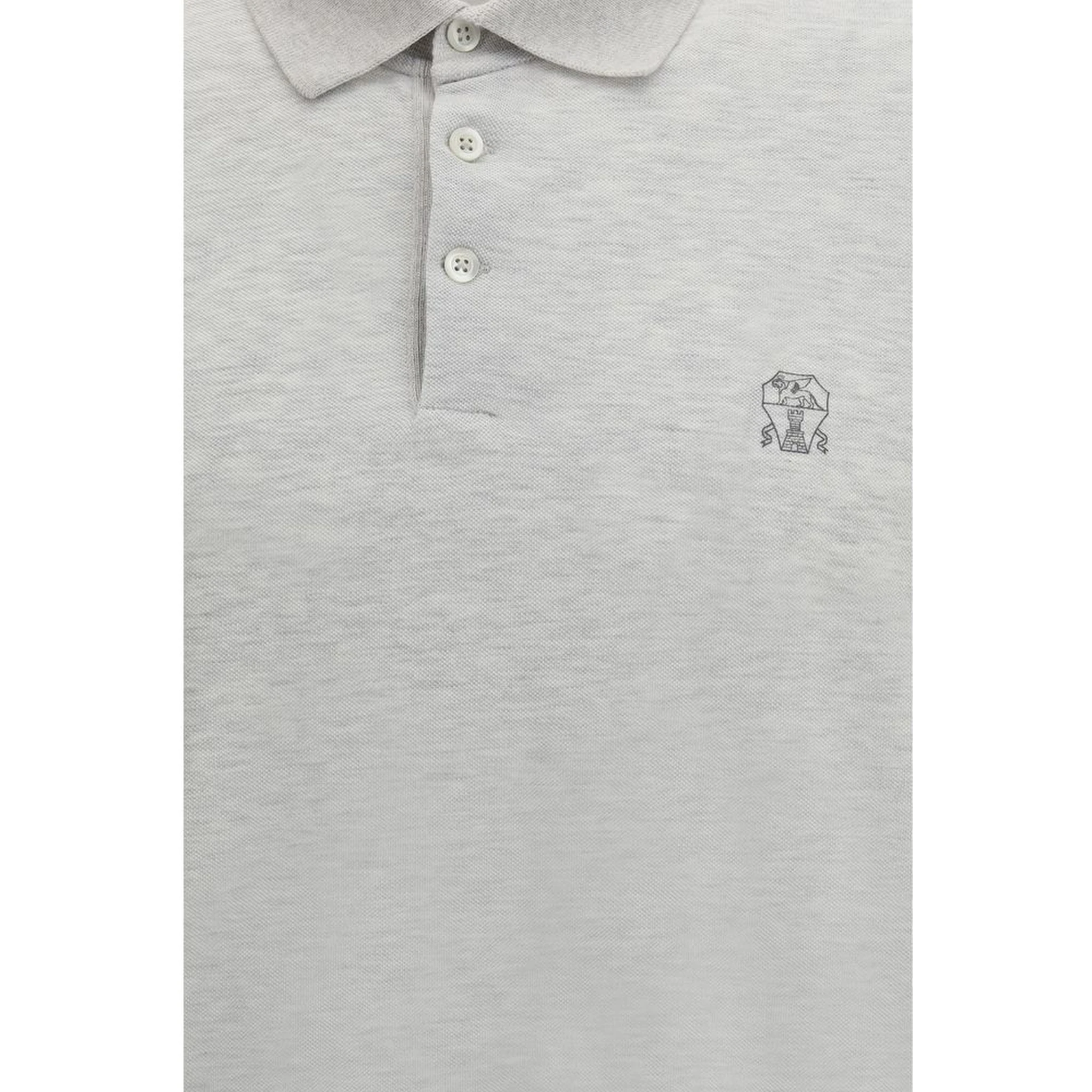 Gray Cotton Polo Shirt