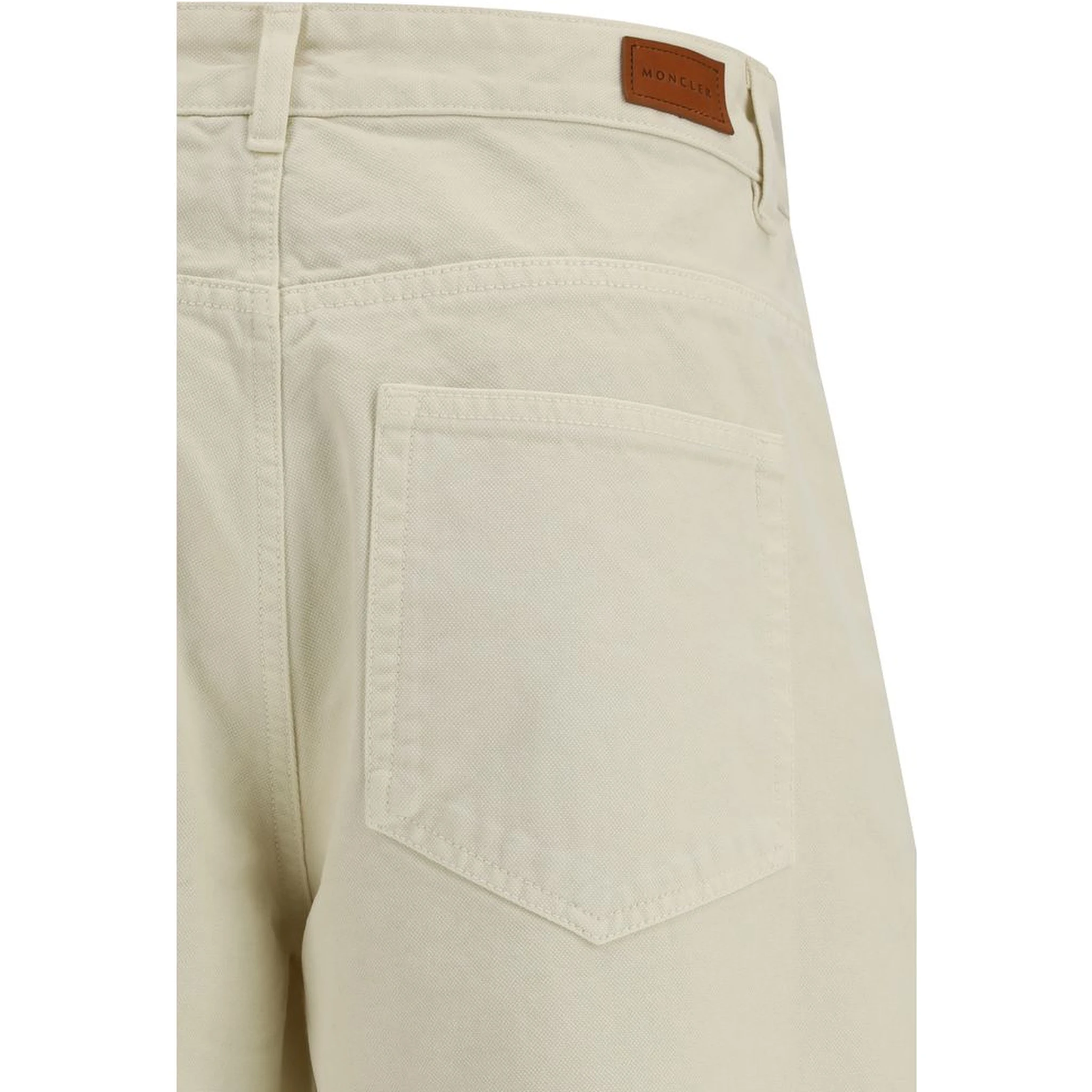 Beige Cotton Casual Pants