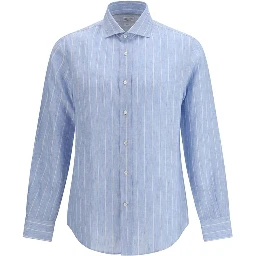 Blue Linen Pattern Shirt