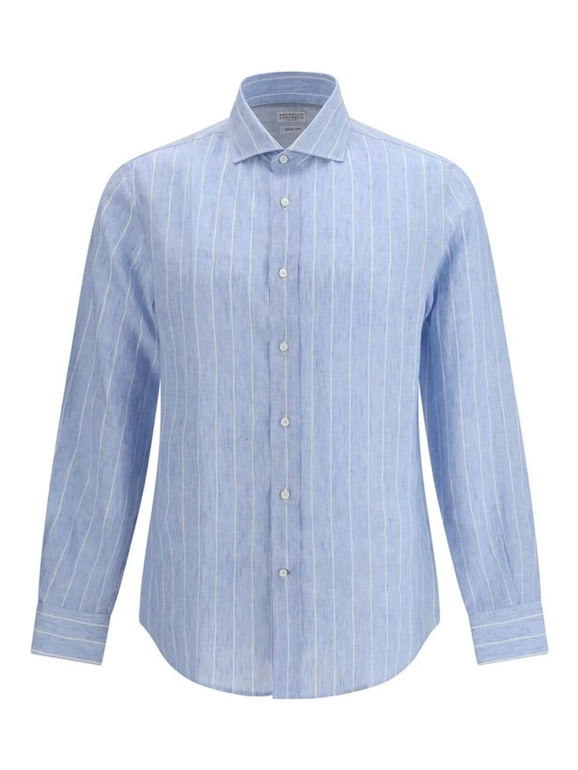 Blue Linen Pattern Shirt