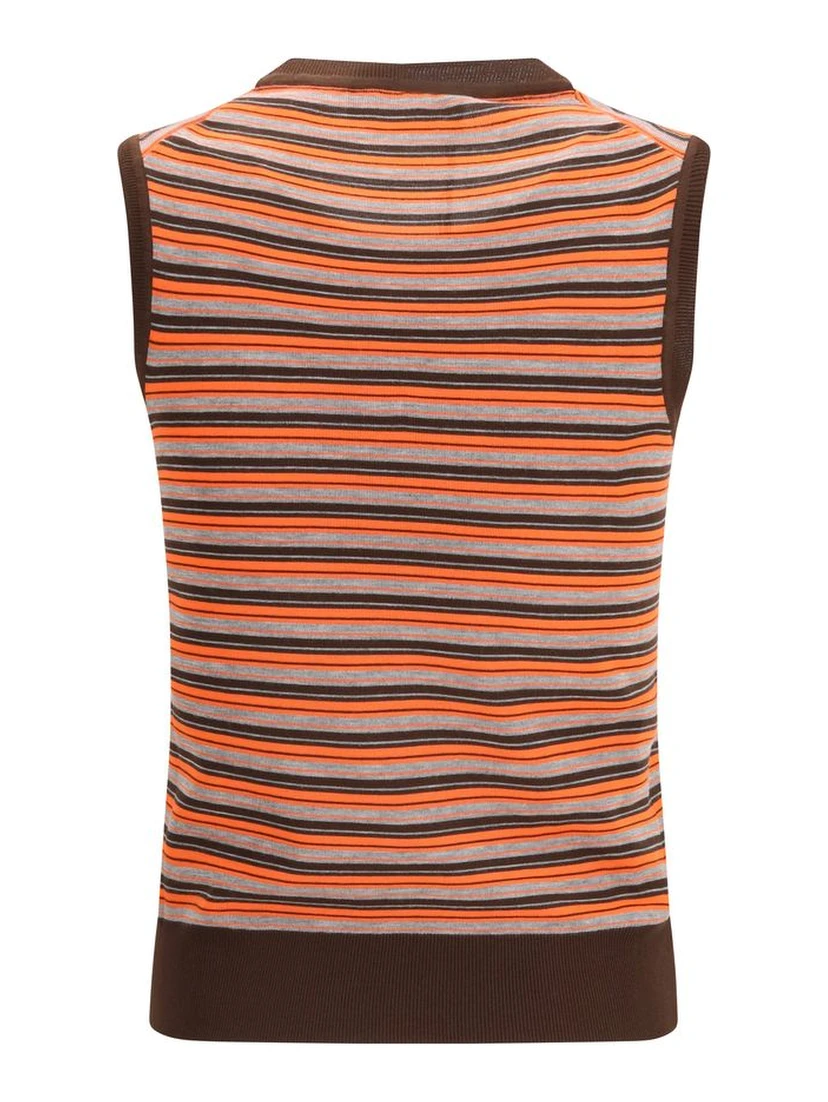 Multicolor Wool Sleeveles Sweater